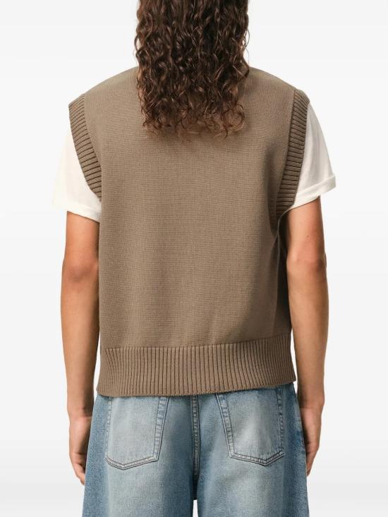 26SS 아미 울 앤 코튼 슬리브리스 아미 드 하트 스웨터 UKS860 KN0156 A117 - AMI