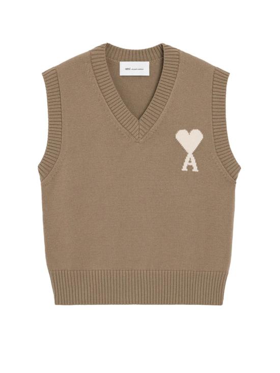 26SS 아미 울 앤 코튼 슬리브리스 아미 드 하트 스웨터 UKS860 KN0156 A117