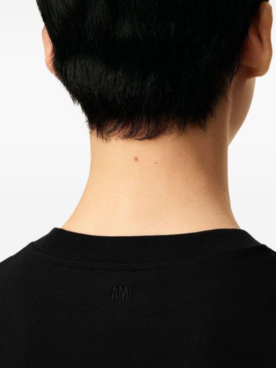 26SS 아미 하트 로고 코튼 자수 티셔츠 UTS341 726 001 Black - AMI