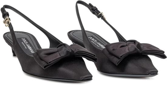  돌체앤가바나 새틴 보우 슬링백 CG0843A3I648B956 BLACK - DOLCE & GABBANA