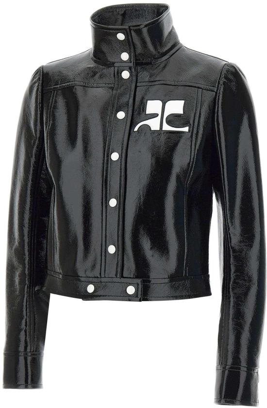 26SS 쿠레쥬 가죽 자켓 PERCBL017VY0014BLACK
