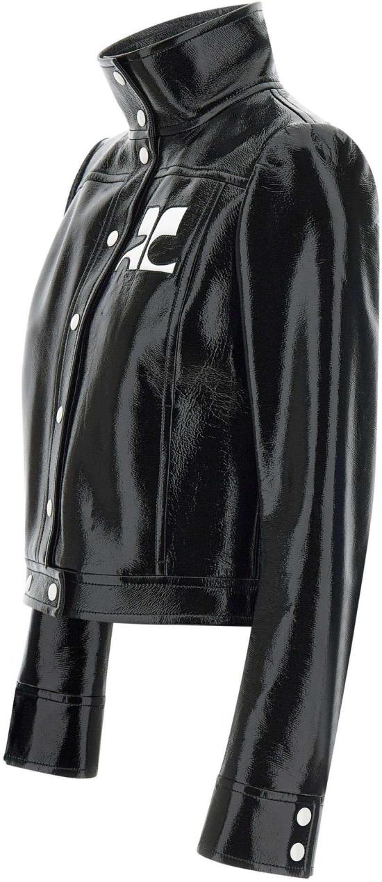 26SS 쿠레쥬 가죽 자켓 PERCBL017VY0014BLACK - COURREGES