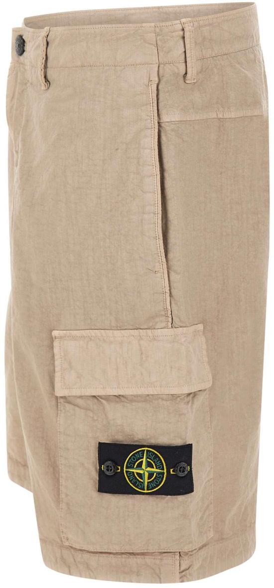 26SS 스톤 아일랜드 오가닉 룩 나일론 파나마 TC 루즈 와이드 레그핏 카고 버뮤다 쇼츠 L100001S0069V009A BEIGE - STONE ISLAND