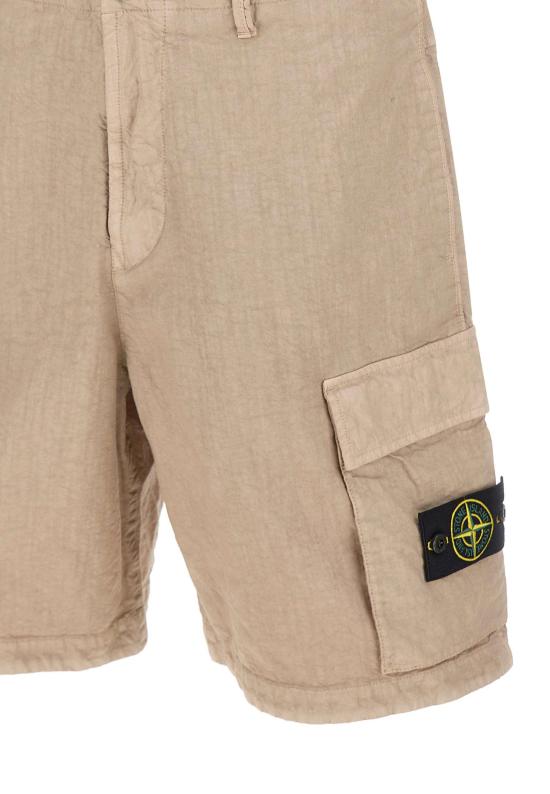 26SS 스톤 아일랜드 오가닉 룩 나일론 파나마 TC 루즈 와이드 레그핏 카고 버뮤다 쇼츠 L100001S0069V009A BEIGE - STONE ISLAND