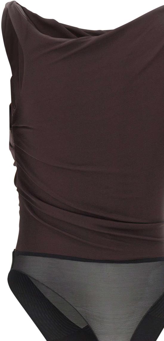 26SS 엘리자베타프랜치 바디수트 티셔츠 BO01361E2EV9 BROWN - ELISABETTA FRANCHI