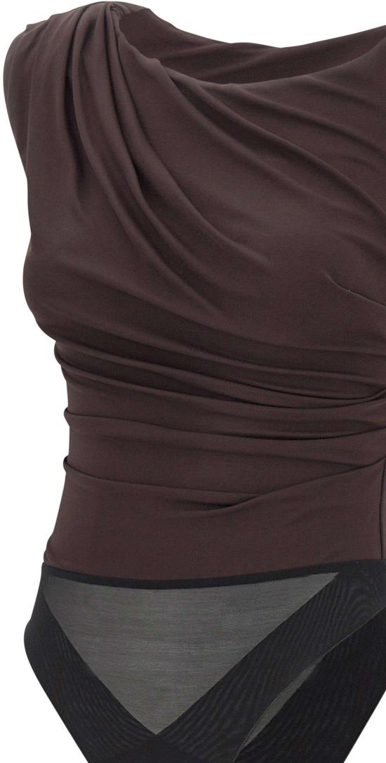 26SS 엘리자베타프랜치 바디수트 티셔츠 BO01361E2EV9 BROWN - ELISABETTA FRANCHI