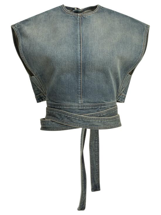 26SS 알라이아 데님 셔츠 AA9H1482D026CA56 Light blue