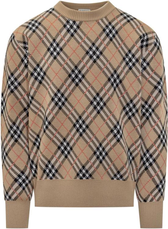 25FW 버버리 리버시블 체크 크루넥 스웨터 8111379 BEIGE