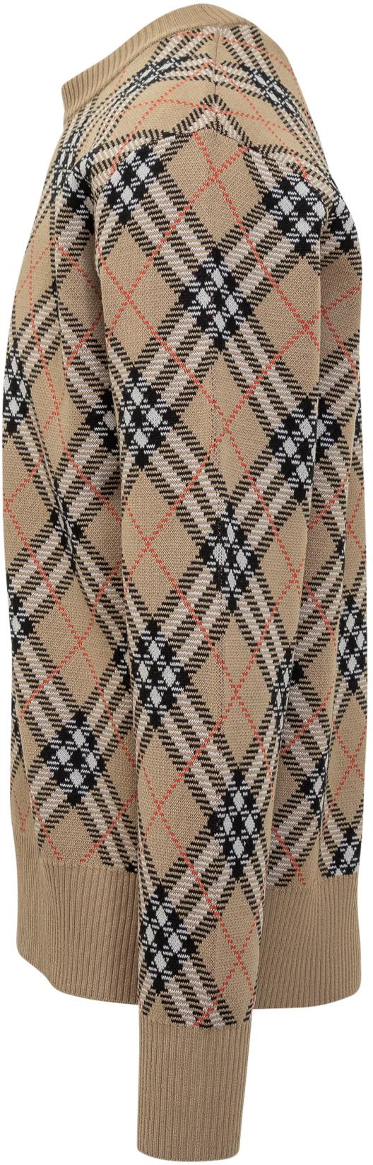 25FW 버버리 리버시블 체크 크루넥 스웨터 8111379 BEIGE - BURBERRY