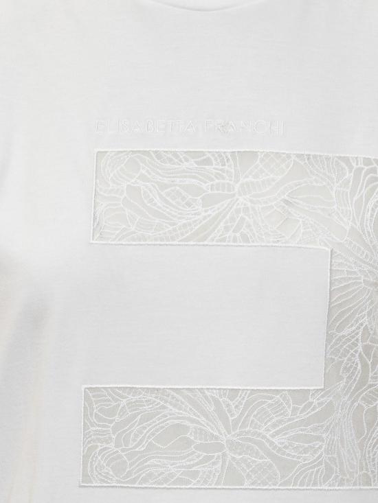 25SS 엘리자베타프랜치 반팔 티셔츠 MA03151E2270 WHITE - ELISABETTA FRANCHI