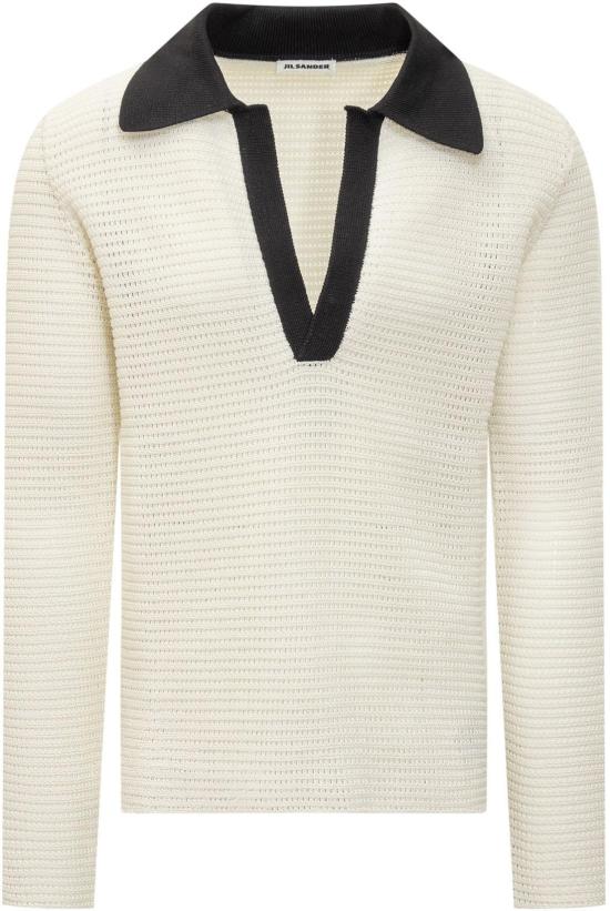 25SS 질샌더 스웨터 J22GL0112J15434105 WHITE