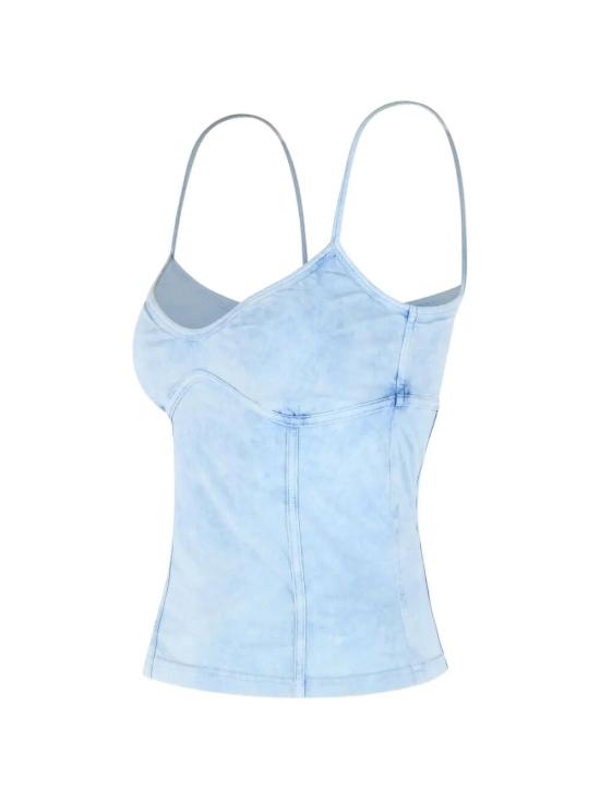 26SS 디젤 T-온니 스트래피 탑 인 데님룩 저지 A18361 0KIBY 01C DENIM - DIESEL