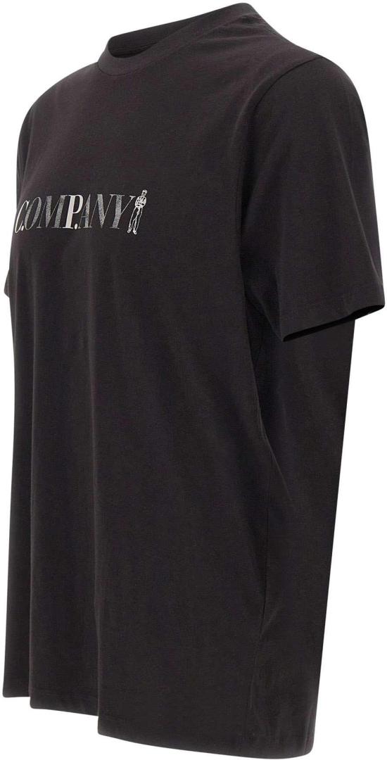 26SS 씨피 컴퍼니 30/1 저지 숏슬리브 로고 티셔츠 20CMTS085A005100W999 BLACK - C.P. COMPANY