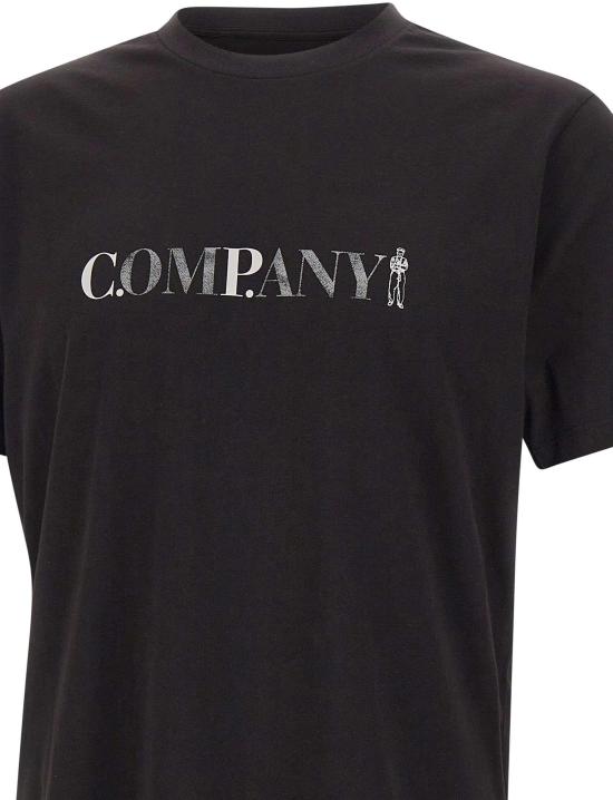 26SS 씨피 컴퍼니 30/1 저지 숏슬리브 로고 티셔츠 20CMTS085A005100W999 BLACK - C.P. COMPANY