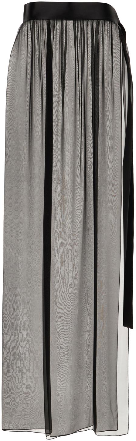  돌체앤가바나 롱 실크 쉬폰 스커트 F4C0ATFU1ATN0000 BLACK - DOLCE & GABBANA