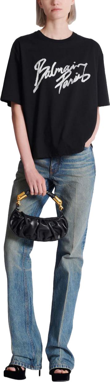 26SS 발망 반팔 티셔츠 GF1EG110BD41EAB BLACK - BALMAIN