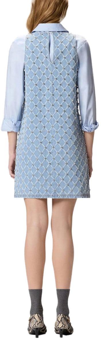 26SS 핑코 미디 원피스 106245A32NPJE BLUE - PINKO