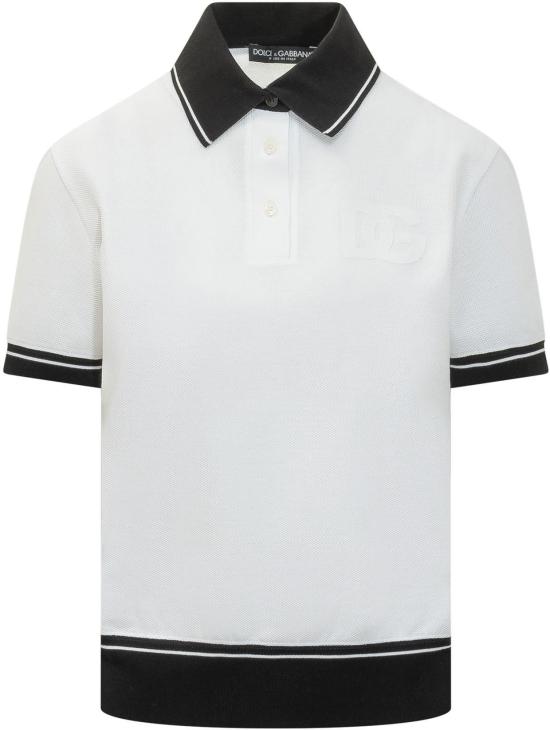26SS 돌체앤가바나 자수 피케 폴로 셔츠 F8V33ZGDDMHW0800 WHITE