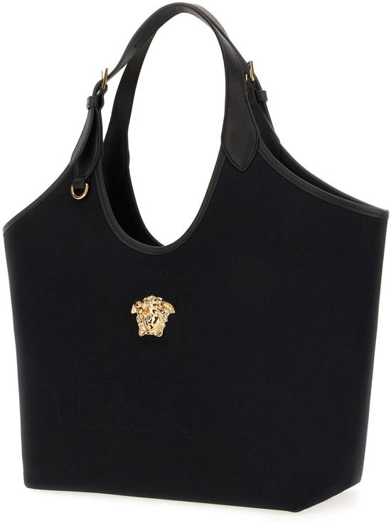 26SS 베르사체 라 메두사 캔버스 토트백 10222101A030951B00V BLACK - VERSACE
