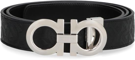26SS 살바토레 페라가모 간치니 레더 벨트 675542 BLACK - SALVATORE FERRAGAMO