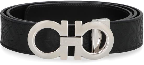 26SS 살바토레 페라가모 간치니 레더 벨트 675542 BLACK - SALVATORE FERRAGAMO