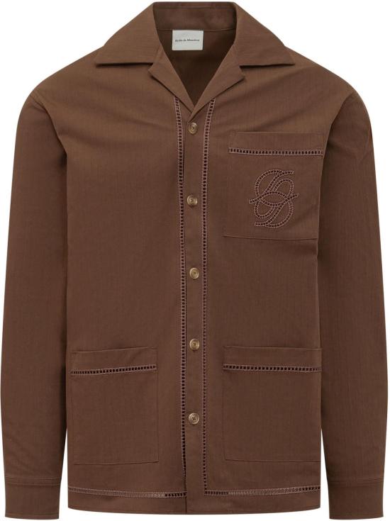 26SS 드롤드무슈 긴팔 셔츠 KSH262CO278BN BROWN