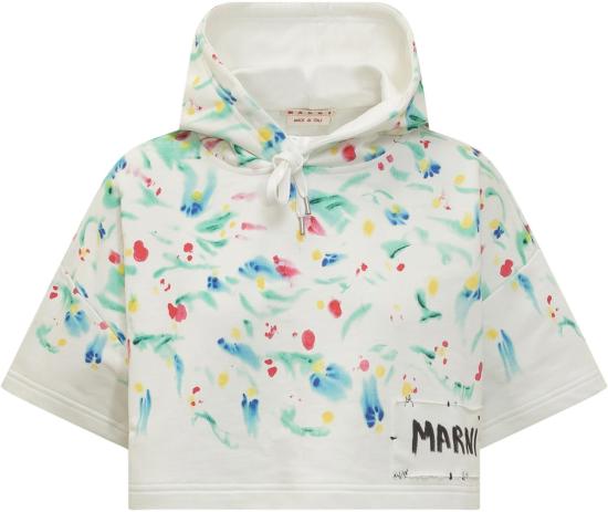  마르니 후드 티셔츠 FLJE0177XPUSS011SPW02 WHITE