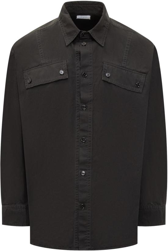 25FW 오프화이트 긴팔 셔츠 OMGE04NF25FAB0011010 BLACK