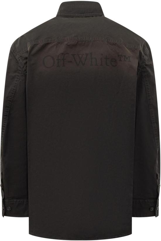 25FW 오프화이트 긴팔 셔츠 OMGE04NF25FAB0011010 BLACK - OFF WHITE