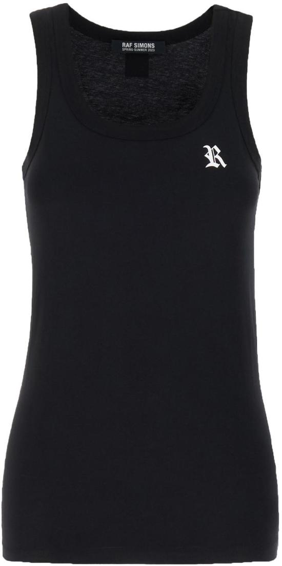  라프 시몬스 민소매 티셔츠 231W122B0099 BLACK