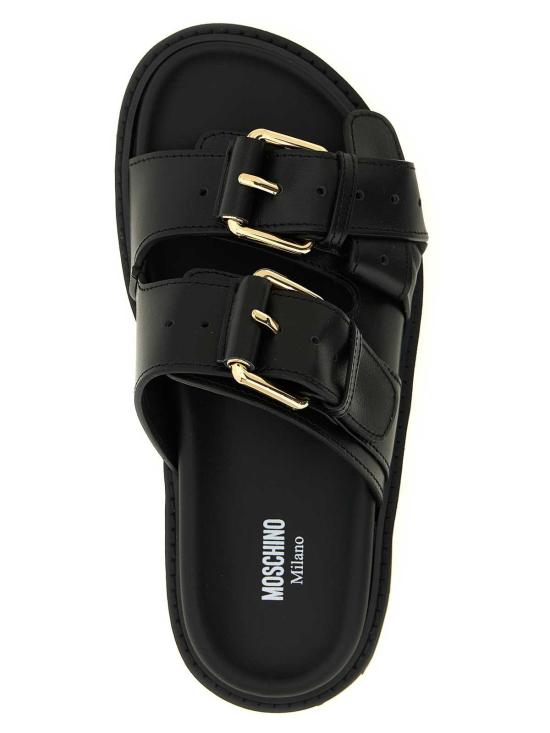 26SS 모스키노 뮬/슬리퍼 MA28153G1OMF0000 Black - MOSCHINO