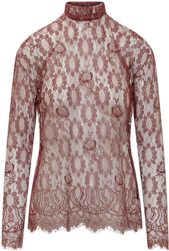 26SS 돌체앤가바나 샨틸리 레이스 탑 F7BV7TILMDLR0369 MAROON