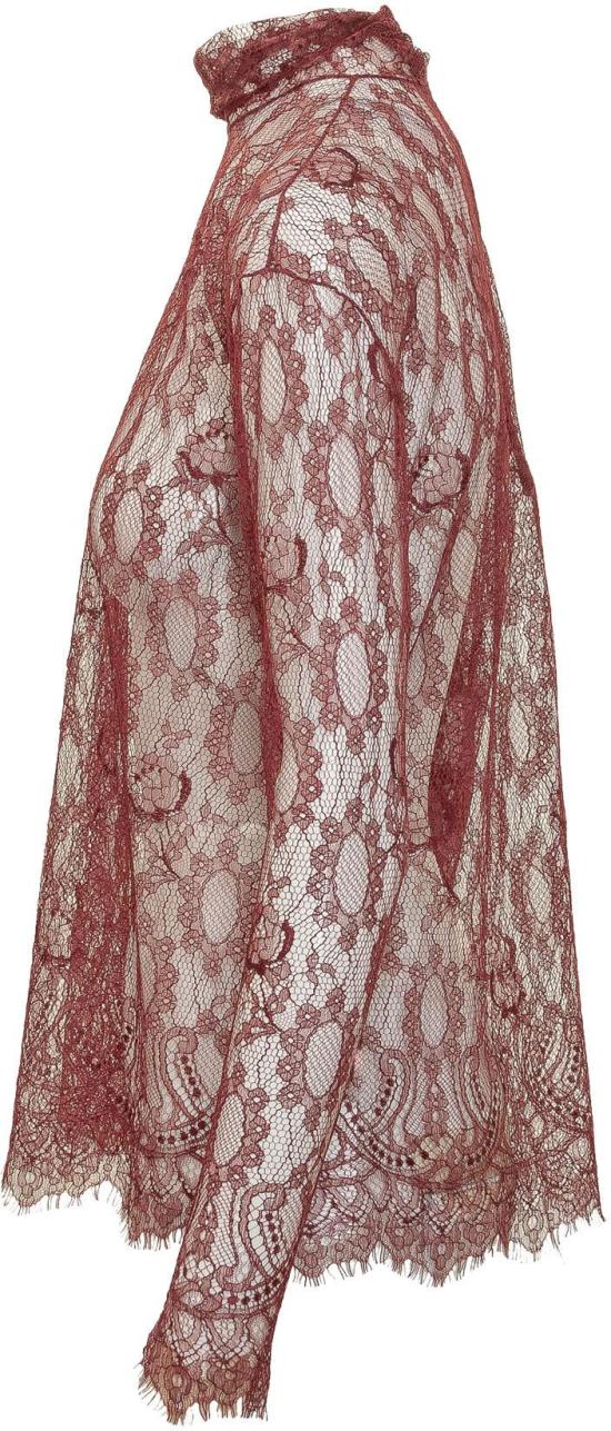 26SS 돌체앤가바나 샨틸리 레이스 탑 F7BV7TILMDLR0369 MAROON - DOLCE & GABBANA