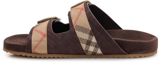 26SS 버버리 더블 버클 체크 샌들 8118613C1170 BROWN - BURBERRY