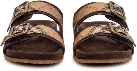 26SS 버버리 더블 버클 체크 샌들 8118613C1170 BROWN - BURBERRY