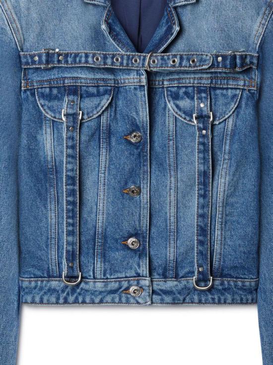  오프화이트 데님 자켓 OWYE048F23DEN0014500 BLUE - OFF WHITE