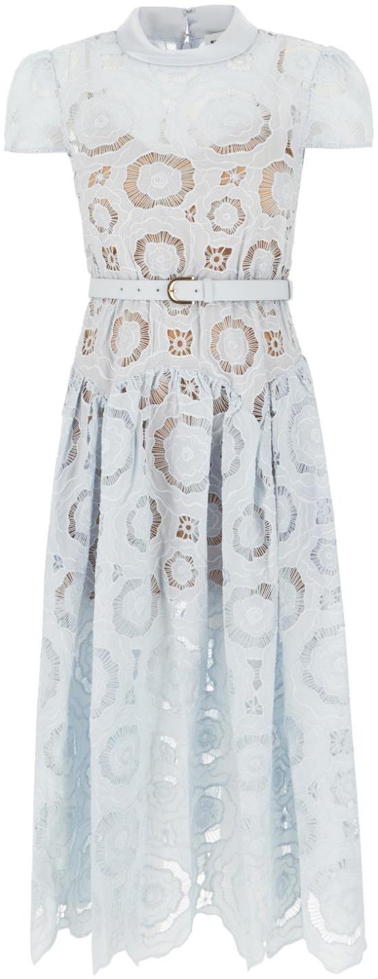 26SS 셀프 포트레이트 미디 원피스 RS26167MBBLBLUE LICHTBLUE