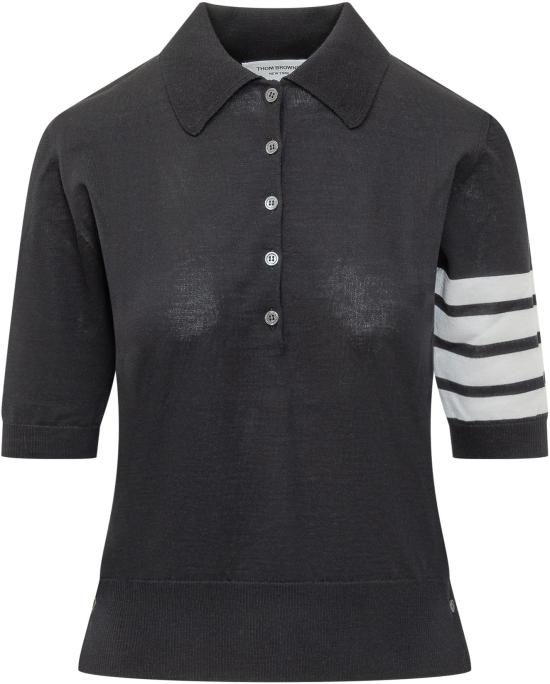 25FW 톰브라운 울 4바 릴렉스드 폴로 니트 FKP053AY1014415 BLACK