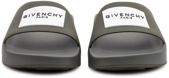 26SS 지방시 러버 라벨 슬라이드 뮬 BH302MH1XL305 DONKERGREY - GIVENCHY