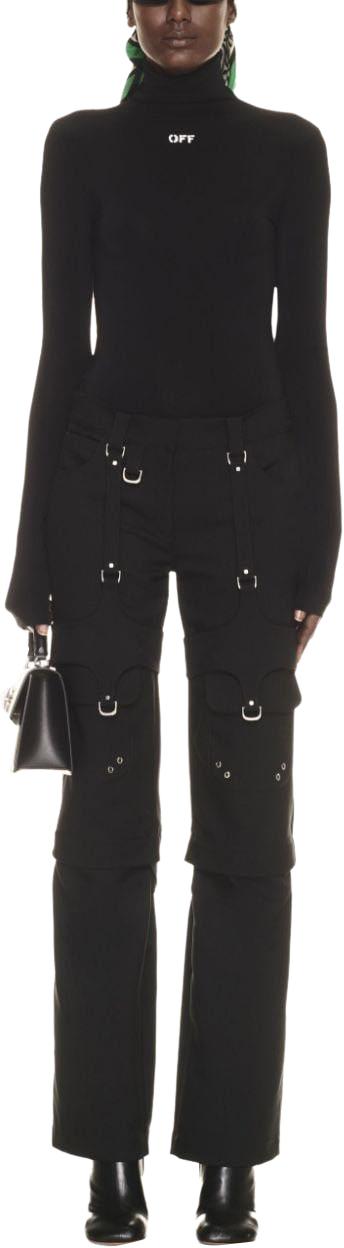  오프화이트 플레어 팬츠 OWCF020F23FAB0011000 BLACK - OFF WHITE