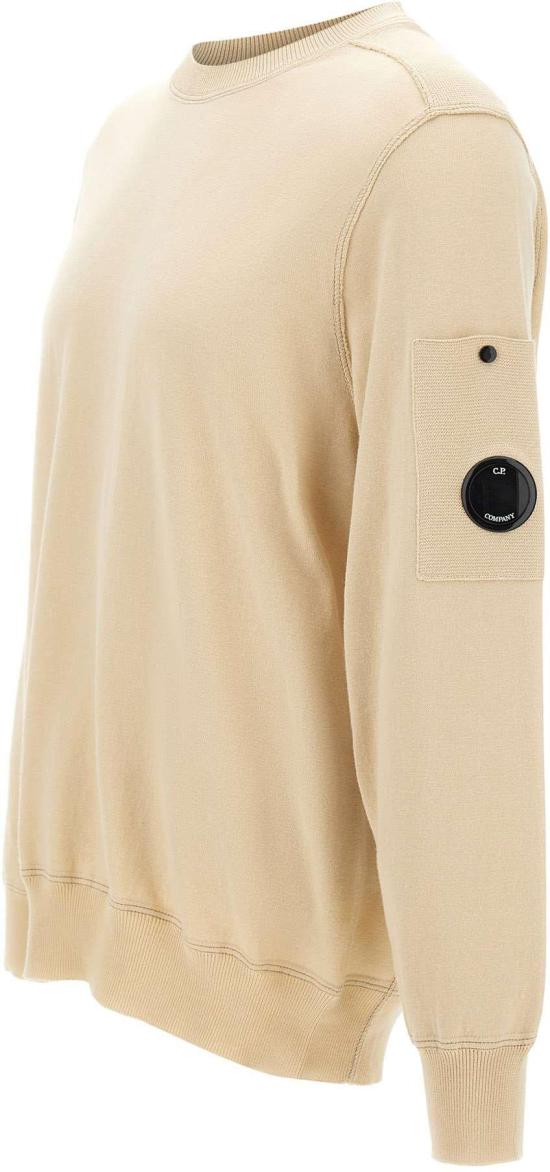 26SS 씨피 컴퍼니 코튼 씨 아일랜드 크루넥 렌즈 스웨터 20CMKN102A110560A114 BEIGE - C.P. COMPANY