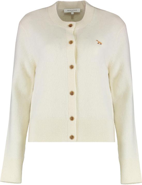 25FW 메종키츠네 베이비 폭스 램스울 피티드 가디건 PW00506KT1006 NEUTRAAL