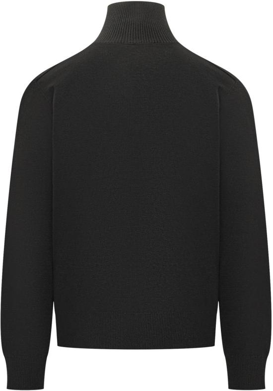 26SS 버버리 체크 트리밍 울 하프 지퍼 스웨터 8119436A1189 BLACK - BURBERRY