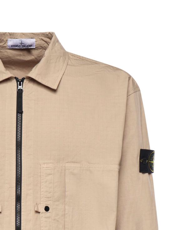26SS 스톤 아일랜드 머서라이즈드 오가닉 코튼 립스탑 컴포트핏 집업 오버셔츠 L1S151200005 S0298V009A - STONE ISLAND
