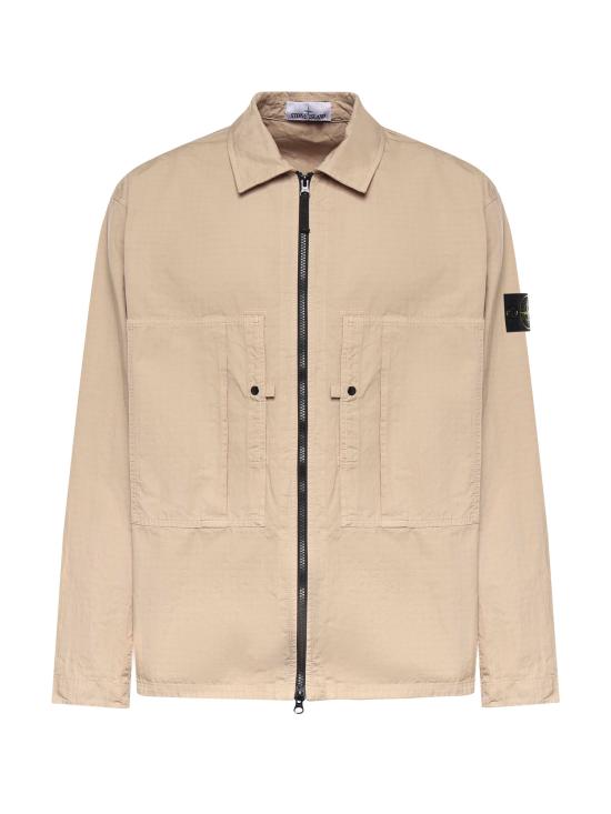 26SS 스톤 아일랜드 머서라이즈드 오가닉 코튼 립스탑 컴포트핏 집업 오버셔츠 L1S151200005 S0298V009A