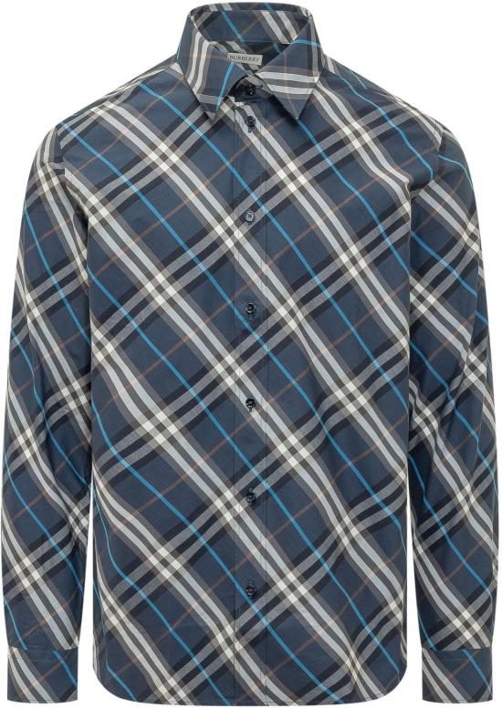 26SS 버버리 릴랙스핏 체크 코튼 셔츠 8122004C4060 NAVY