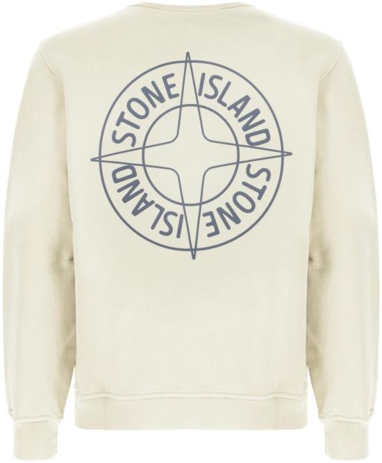 26SS 스톤 아일랜드 아웃라인 컴퍼스 프린트 코튼 플리스 오버사이즈 핏 크루넥 스웨트셔츠 S156100001S0283V0093 NEUTRAAL - STONE ISLAND