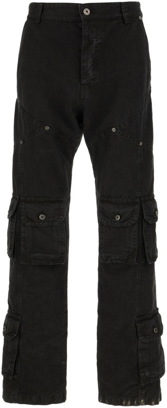 26SS 오프화이트 스트레이트 팬츠 OMCF04IS26FAB0010001 BLACK