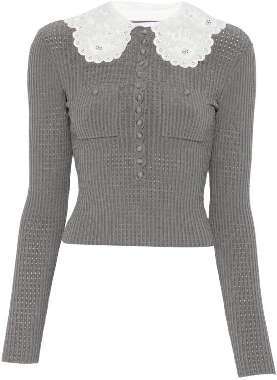26SS 셀프 포트레이트 스웨터 RS26106TAGRGREY