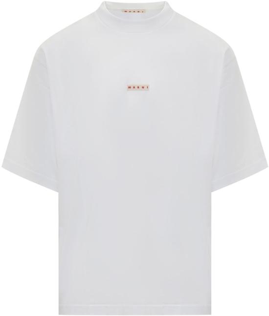 25FW 마르니 반팔 티셔츠 HUMU0223X6UTCZ5700W01 WHITE